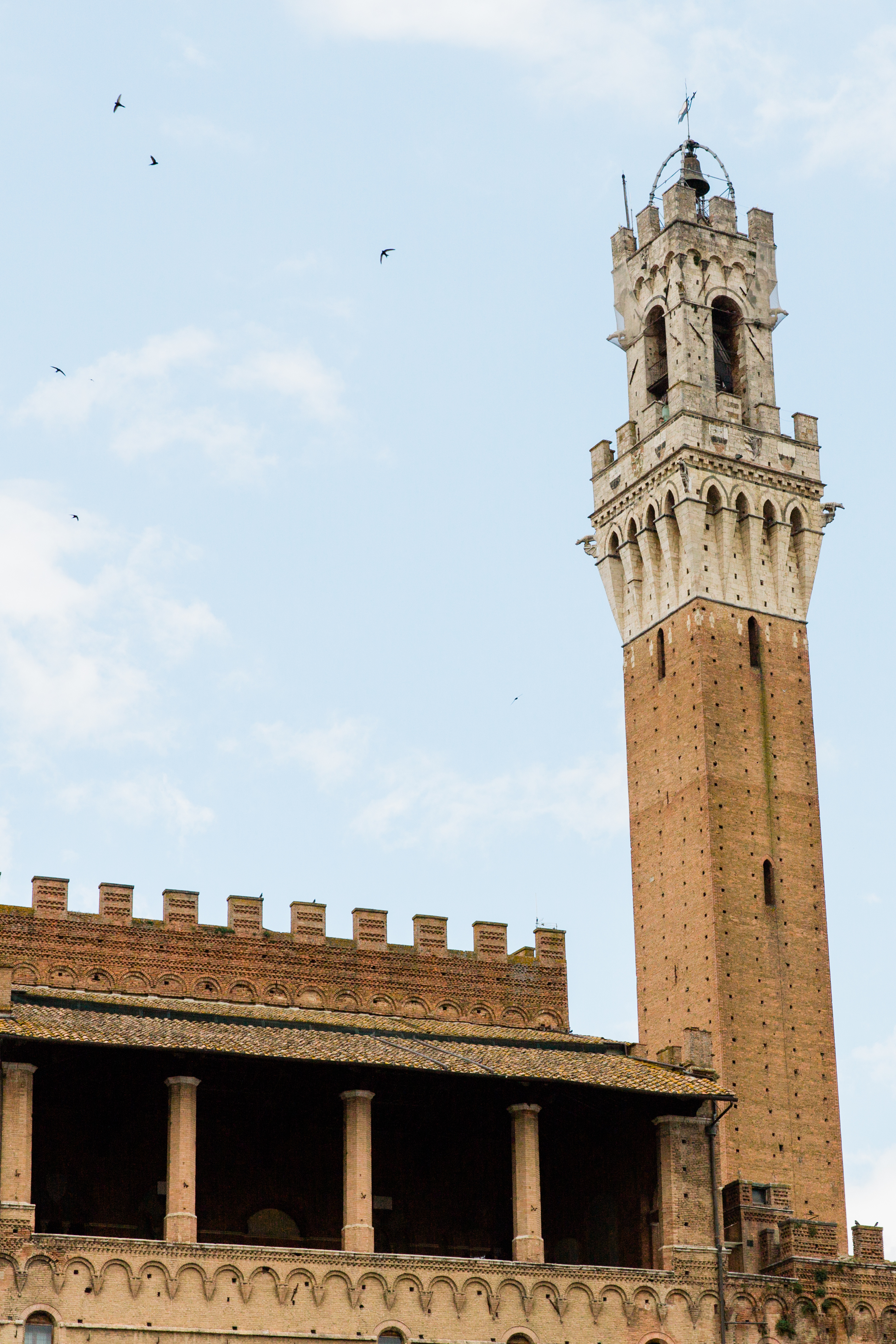 a bell tower in Sienna