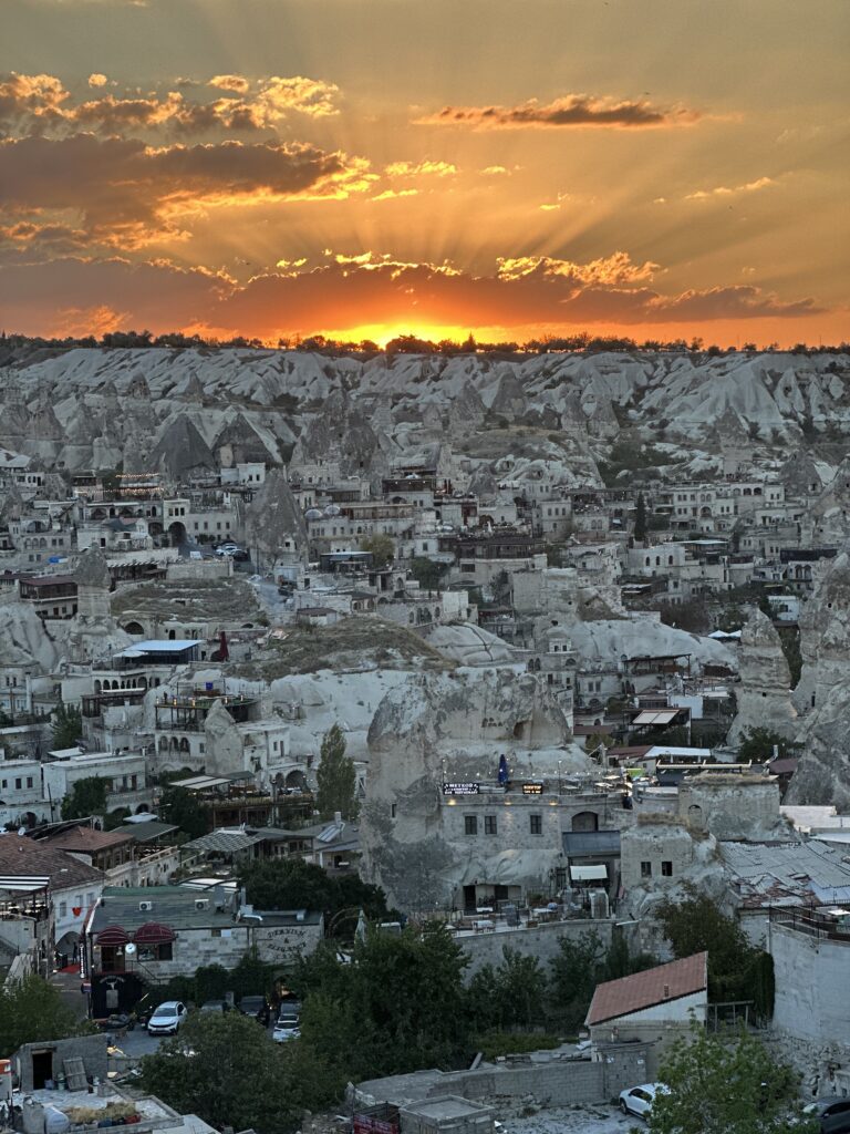 sunset over Cappadocia