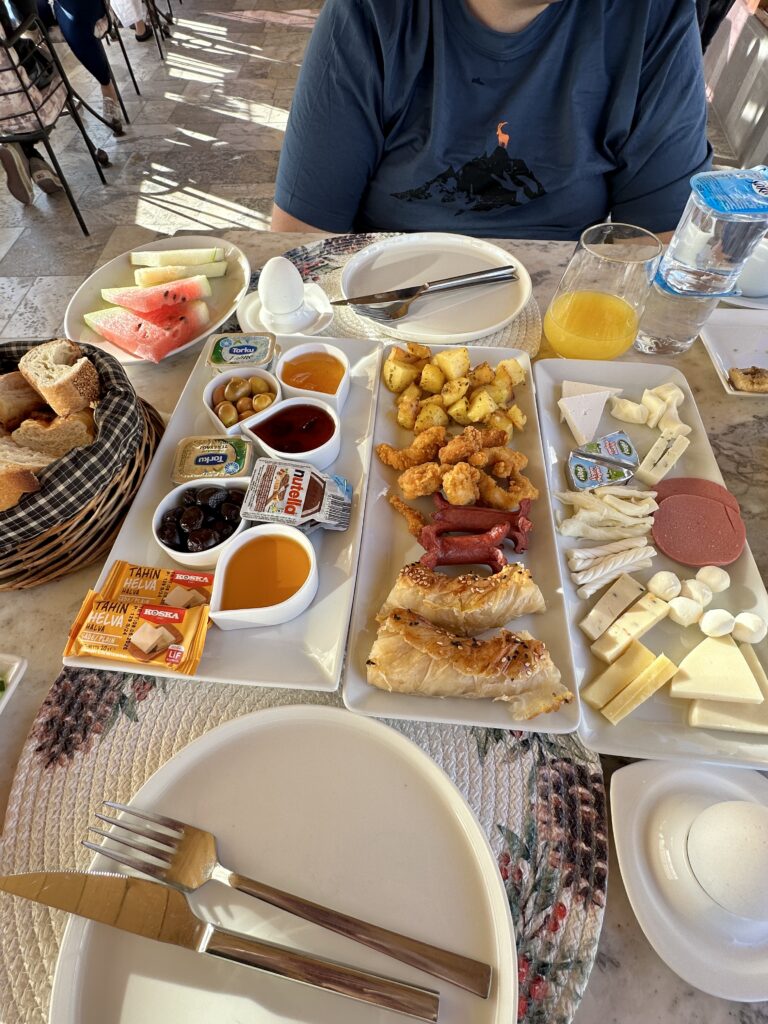 a giant breakfast spread