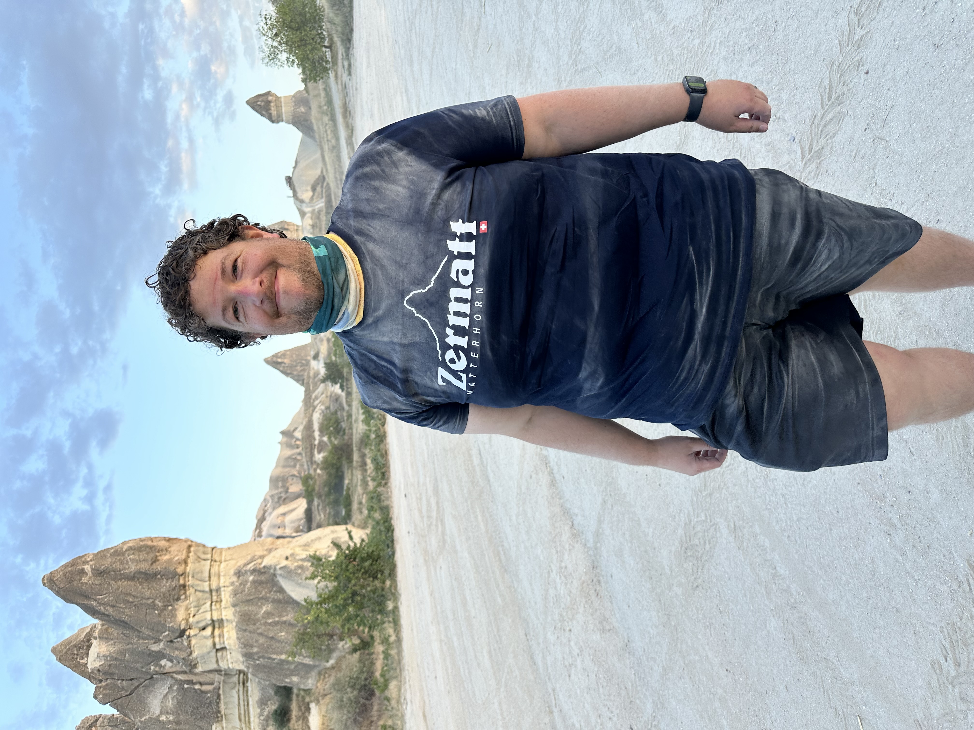 a man covered in dust