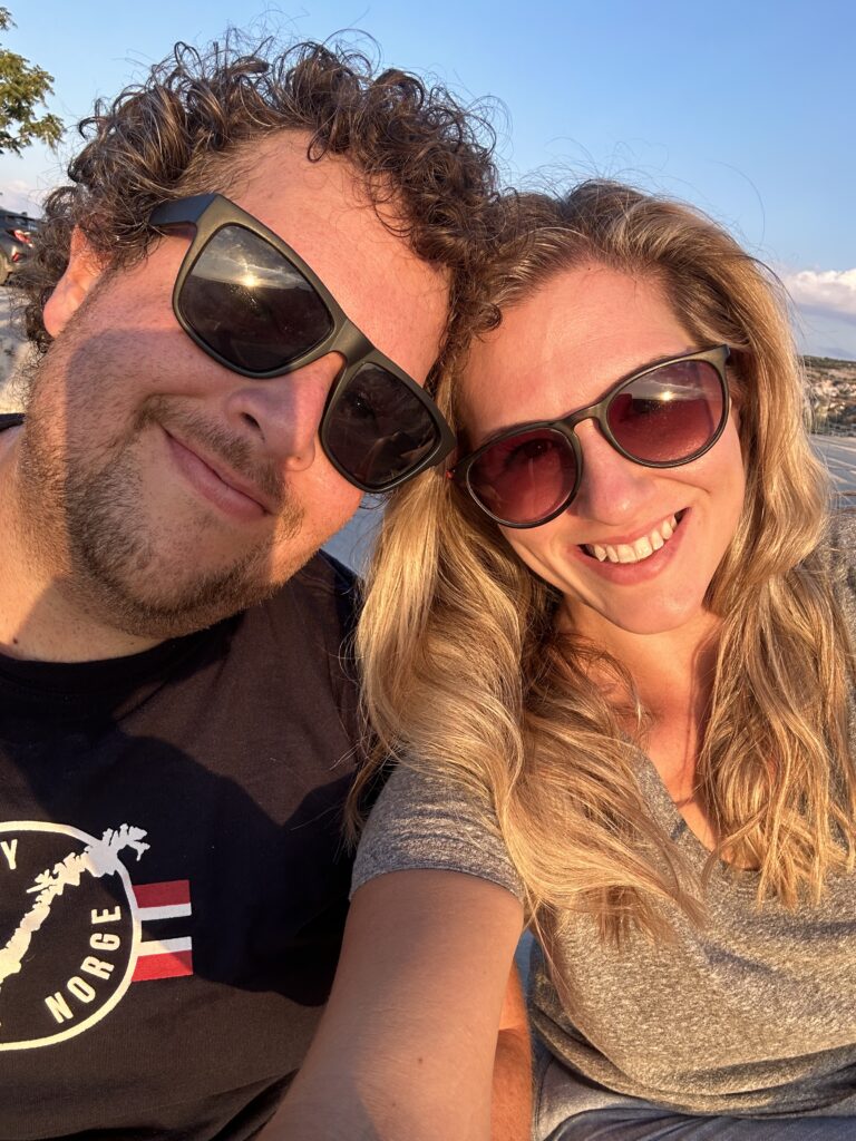 a couple taking a selfie