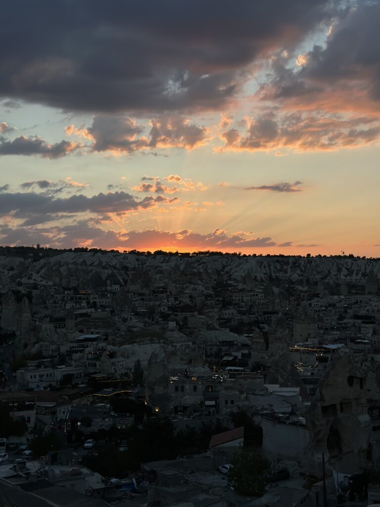 sunset over cappadocia