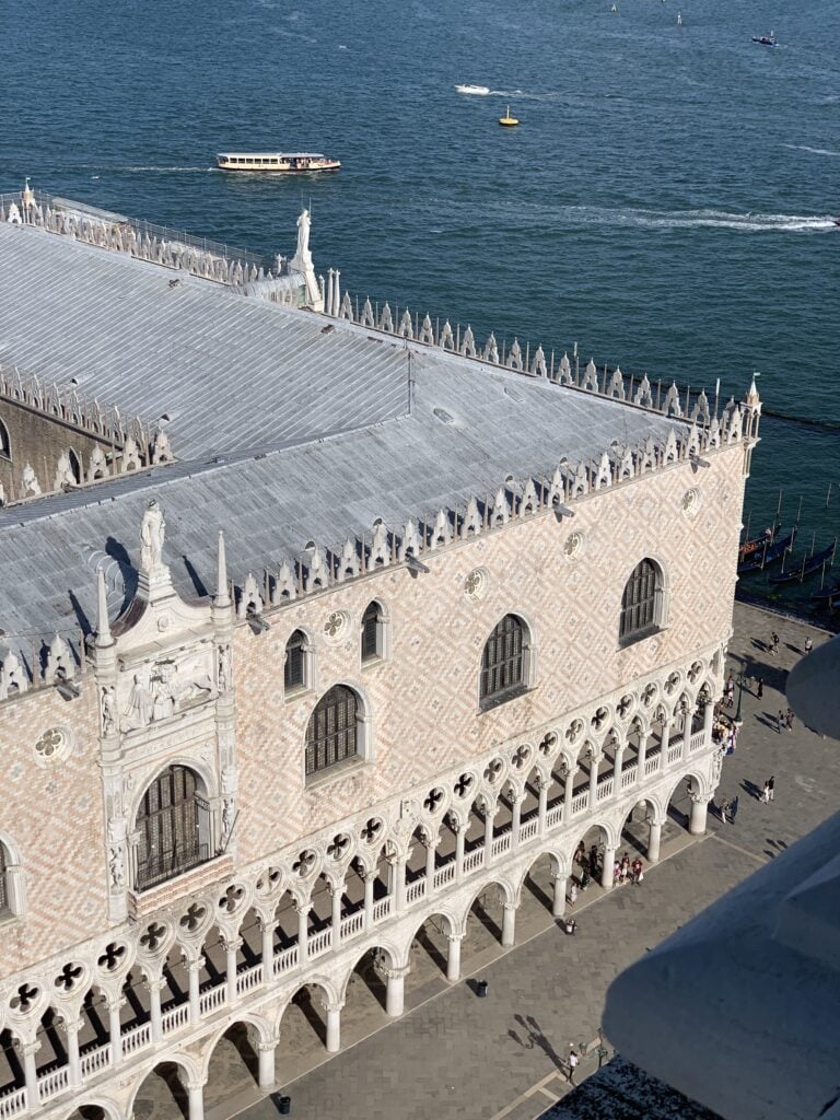 view of doges palace from above