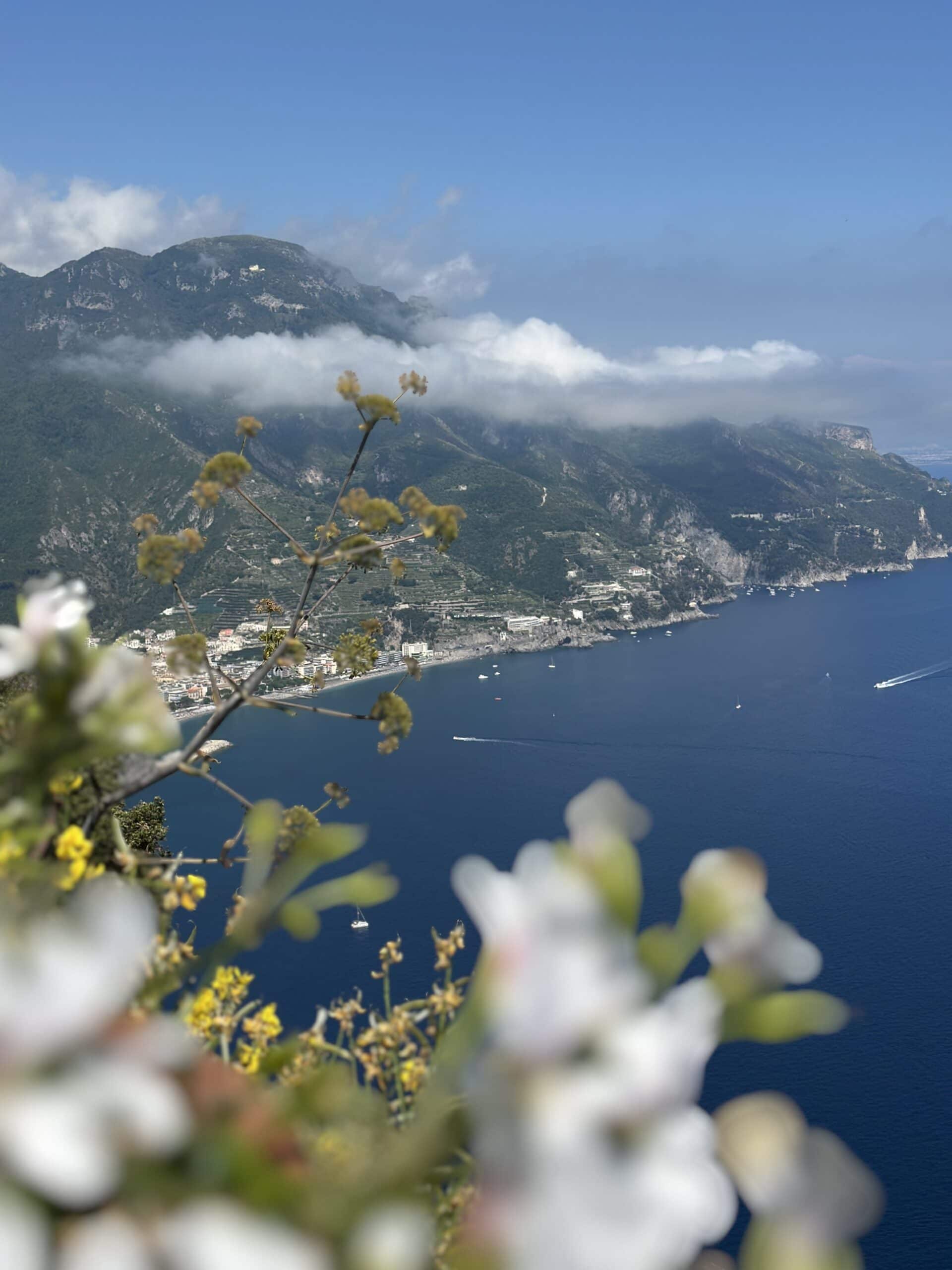 the sea and Mountain View from Ravello Italy