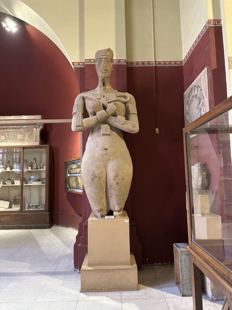 an Egyptian statue